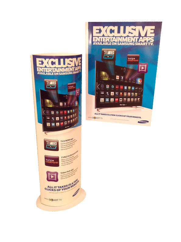 Point-of-sale display stands produced by Print Matters