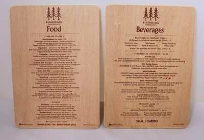 Wooden Menus